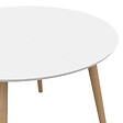ID MARKET - Table à manger fixe ronde ANGELA 4-6 personnes blanc pieds bois 110 cm - vignette