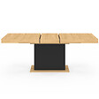 ID MARKET - Table à manger extensible rectangle EDEN 6-10 personnes bois et noir 160-200 cm - vignette