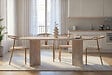 HABITAT ET JARDIN - Table à manger en bois "Sabella" 200 x 90 x 75 cm - Travertin - vignette