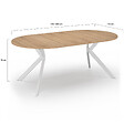 ID MARKET - Table à manger extensible ronde ALIX 4-10 personnes pied araignée bois et blanc 110-200 cm - vignette