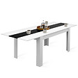ID MARKET - Table à manger extensible rectangle GEORGIA 6-10 personnes blanche et noire 140-220 x 90 cm - vignette