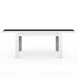 ID MARKET - Table à manger extensible rectangle GEORGIA 6-10 personnes blanche et noire 140-220 x 90 cm - vignette