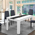 ID MARKET - Table à manger extensible rectangle GEORGIA 6-10 personnes blanche et noire 140-220 x 90 cm - vignette