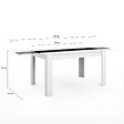 ID MARKET - Table à manger extensible rectangle GEORGIA 6-10 personnes blanche et noire 140-220 x 90 cm - vignette