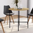 ID MARKET - Table à manger fixe ronde DETROIT 4 personnes design industriel 80 cm - vignette