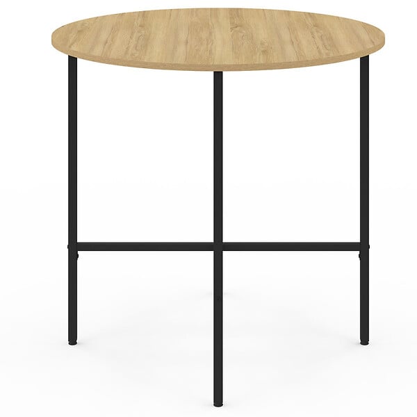 ID MARKET - Table à manger fixe ronde DETROIT 4 personnes design industriel 80 cm - large