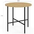 ID MARKET - Table à manger fixe ronde DETROIT 4 personnes design industriel 80 cm - vignette