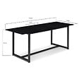 ID MARKET - Table à manger extensible rectangle DELSON 6-10 personnes design industriel 160-200 cm - vignette