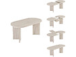 HABITAT ET JARDIN - Table repas extensible en bois 160/200 cm "Sorell" - 8 places - Travertin - vignette