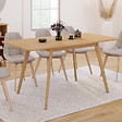 ID MARKET - Table à manger extensible rectangle NOOR 4-8 personnes effet bois 110-150 cm - vignette