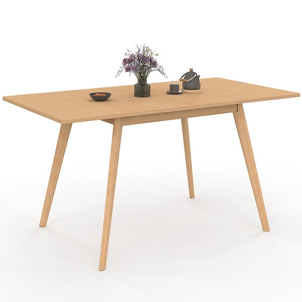 ID MARKET - Table à manger extensible rectangle NOOR 4-8 personnes effet bois 110-150 cm - large