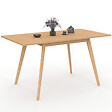 ID MARKET - Table à manger extensible rectangle NOOR 4-8 personnes effet bois 110-150 cm - vignette