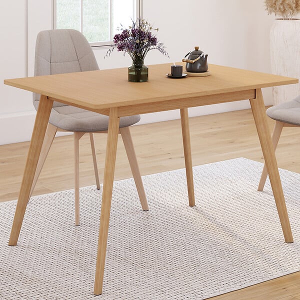 ID MARKET - Table à manger extensible rectangle NOOR 4-8 personnes effet bois 110-150 cm - large