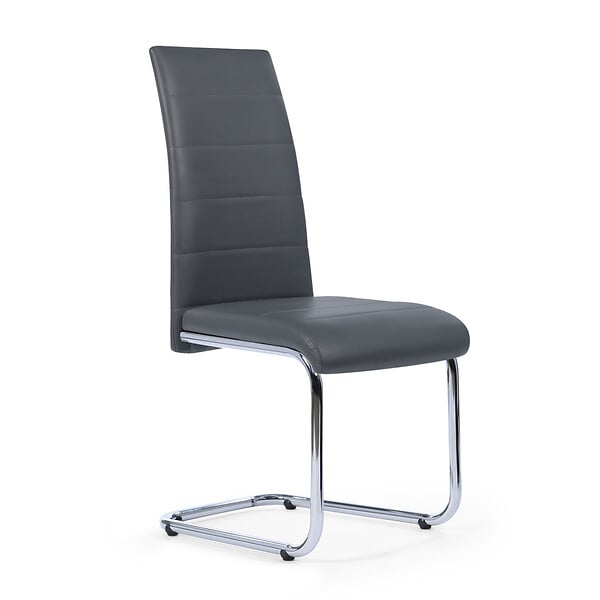 ID MARKET - Lot de 4 chaises MIA grises pour salle à manger - large