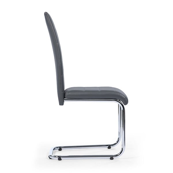 ID MARKET - Lot de 4 chaises MIA grises pour salle à manger - large
