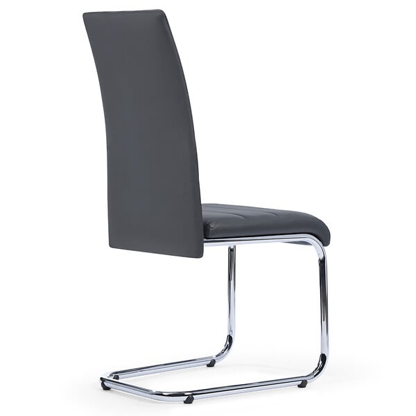 ID MARKET - Lot de 4 chaises MIA grises pour salle à manger - large