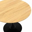 ID MARKET - Table à manger ronde DALIA 4 personnes pieds tulipe bois et noir 100 cm - vignette