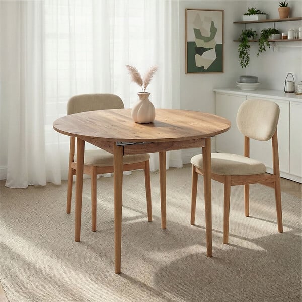HABITAT ET JARDIN - Table à manger extensible en bois "Viona" 100 x 100 x 75 cm - Pin atlantique - large