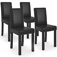 ID MARKET - Lot de 4 chaises HANNAH noires pour salle à manger - vignette