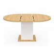 ID MARKET - Table à manger extensible ronde EDEN 4-8 personnes bois et blanc 120-160 cm - vignette