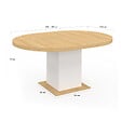 ID MARKET - Table à manger extensible ronde EDEN 4-8 personnes bois et blanc 120-160 cm - vignette