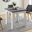 ID MARKET - Table à manger extensible rectangle DONA 4-8 personnes plateau effet béton 80-160 cm - vignette