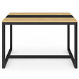 ID MARKET - Table à manger rectangle DOVER 6 personnes bande centrale noire design industriel 120 cm - vignette