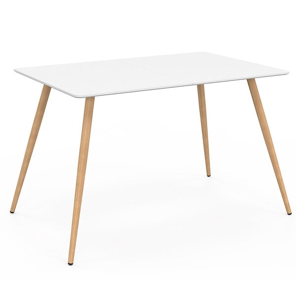 ID MARKET - Table à manger scandinave rectangle SARA 6 personnes blanche 120 cm - large