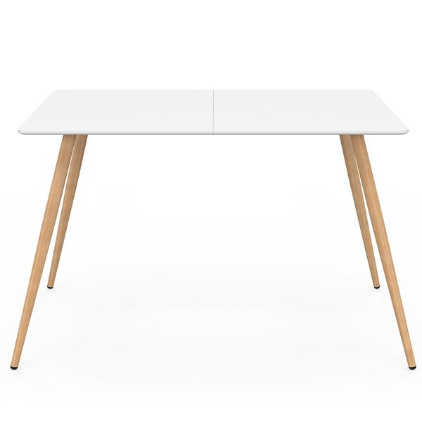 ID MARKET - Table à manger scandinave rectangle SARA 6 personnes blanche 120 cm - large