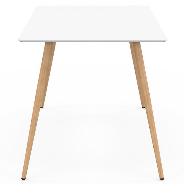 ID MARKET - Table à manger scandinave rectangle SARA 6 personnes blanche 120 cm - large
