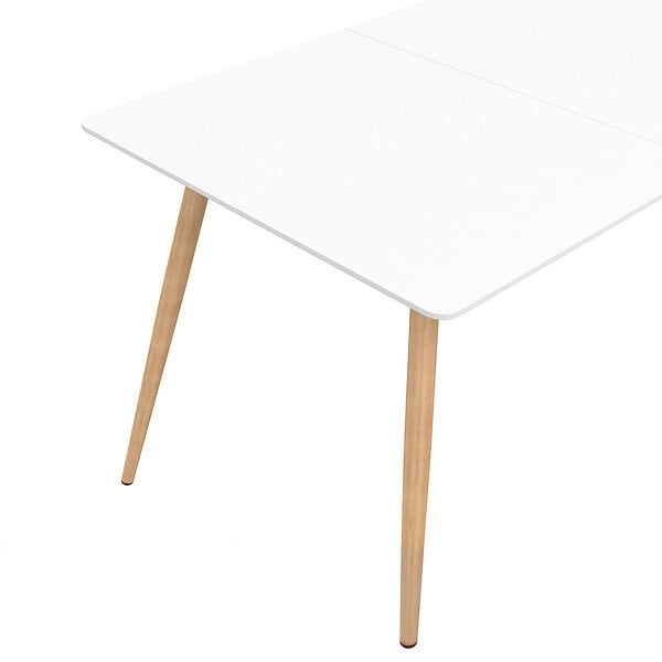 ID MARKET - Table à manger scandinave rectangle SARA 6 personnes blanche 120 cm - large
