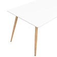 ID MARKET - Table à manger scandinave rectangle SARA 6 personnes blanche 120 cm - vignette