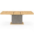 ID MARKET - Table à manger extensible rectangle EDEN 6-10 personnes bois et effet béton 160-200 cm - vignette