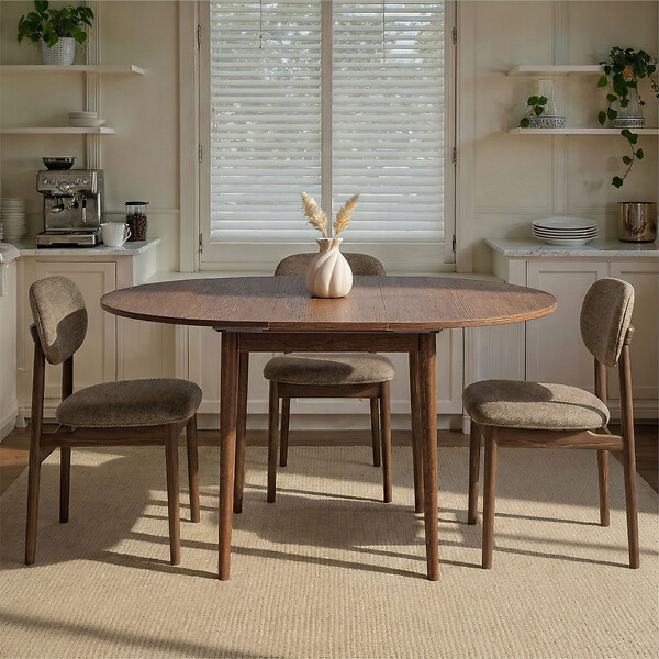 HABITAT ET JARDIN - Table à manger extensible en bois "Viona" 100 x 100 x 75 cm - Barok Walnut - large