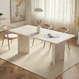 HABITAT ET JARDIN - Table à manger en bois "Linza" 180 x 90 x 75 cm - Travertin - vignette