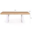 ID MARKET - Table à manger extensible rectangle PHOENIX 4-8 personnes bois et blanc 160-200 cm - vignette