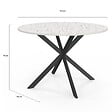 ID MARKET - Table à manger ronde ALIX 6 personnes pied araignée noir plateau effet terrazzo SIMONE  110 cm - vignette