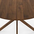 ID MARKET - Table à manger ronde ALIX 6 personnes pied araignée noyer 110 cm - vignette
