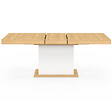 ID MARKET - Table à manger extensible rectangle EDEN 6-10 personnes bois et blanc 160-200 cm - vignette