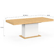 ID MARKET - Table à manger extensible rectangle EDEN 6-10 personnes bois et blanc 160-200 cm - vignette