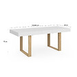 ID MARKET - Table à manger extensible rectangle PHOENIX 4-8 personnes blanc pieds bois 160-200 cm - vignette