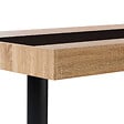 ID MARKET - Table à manger rectangle PHOENIX 8 personnes bois et noir bande centrale noire 200 cm - vignette