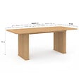 ID MARKET - Table à manger extensible rectangle JULIETTE 6-10 personnes pieds lattes tasseau bois coloris chêne 160-200cm - vignette