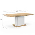 ID MARKET - Table à manger extensible rectangle UGO 6-10 personnes bois façon hêtre et blanc 160-200 cm - vignette