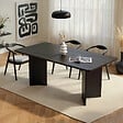 HABITAT ET JARDIN - Table à manger en bois "Linza" 180 x 90 x 75 cm - Bois Noir - vignette