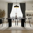 HABITAT ET JARDIN - Table à manger en bois "Linza" 180 x 90 x 75 cm - Bois Noir - vignette