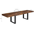 ID MARKET - Table à manger extensible rectangle PHOENIX 6-12 personnes bois effet vieilli et noir 200-300 cm - vignette