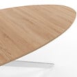 ID MARKET - Table à manger ovale ALIX 10 personnes pied araignée bois et blanc 200 cm - vignette