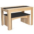 ID MARKET - Ensemble table à manger et 2 bancs ROZY 4 personnes façon hêtre et noir 110 cm - vignette