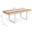 ID MARKET - Table à manger extensible rectangle PHOENIX 4-8 personnes bois et blanc bande centrale blanche 160-200 cm - vignette